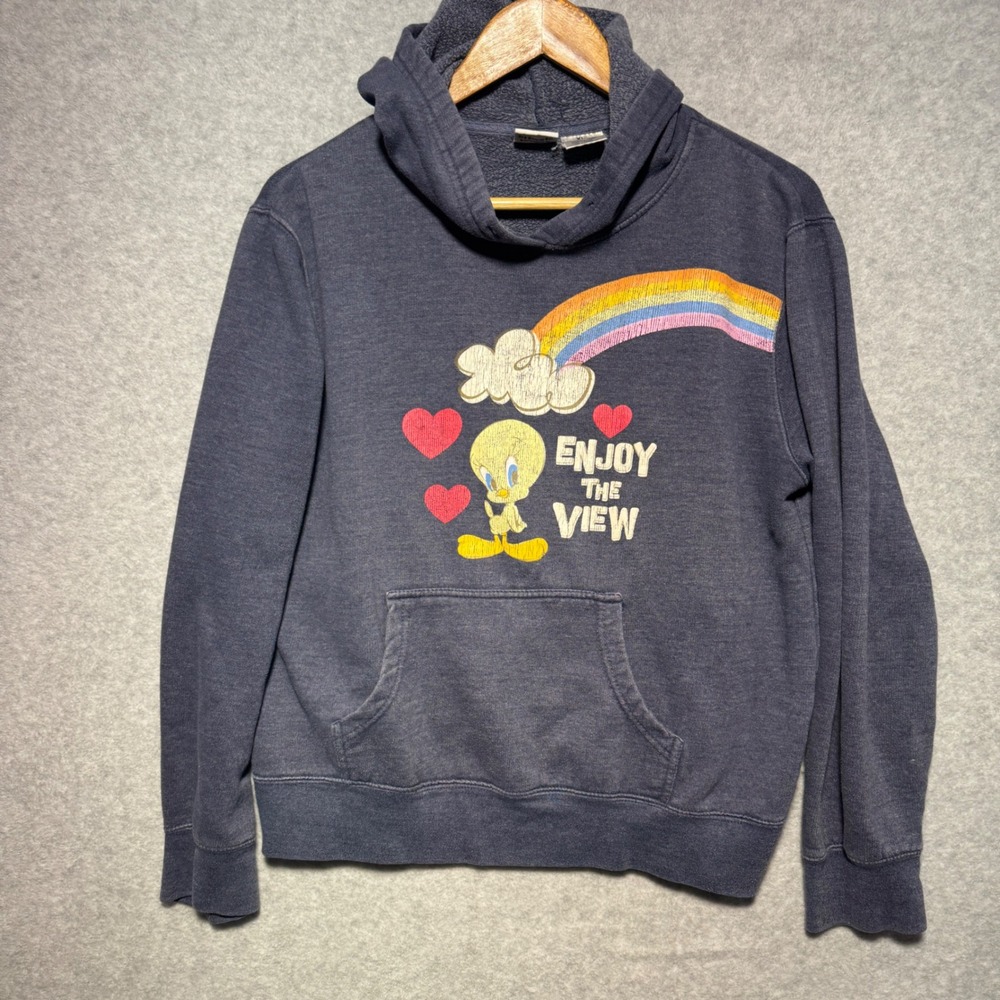 Looney Tunes Tweety Bird Enjoy The View Navy Blue Graphic Hoodie XL‎ RN71868